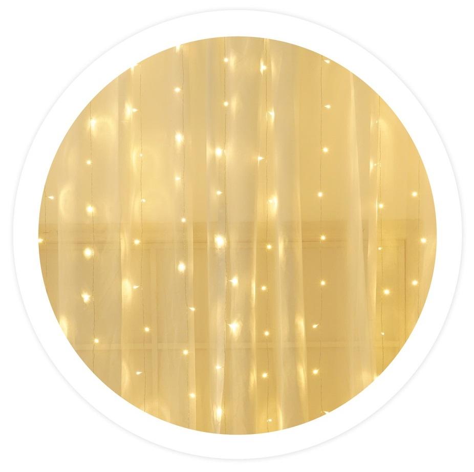 Cortina 60 LEDs Decoração Natal Branco Q. 3000K (1 x 1,2 mts) - GSC