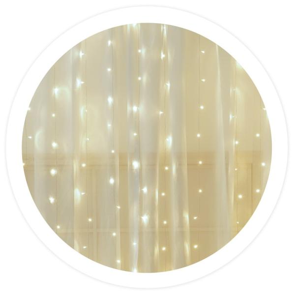 Cortina 100 LEDs Decoração Natal Branco F. 6000K (2 x 1 mts) - GSC