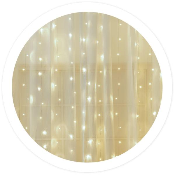 Cortina 200 LEDs Decoração Natal Branco F. 6000K (5 x 1 mts) - GSC