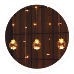Cortina 92 LEDs Decoração Natal Branco Quente 3000K c/ Bolas (1,4 mts) - GSC