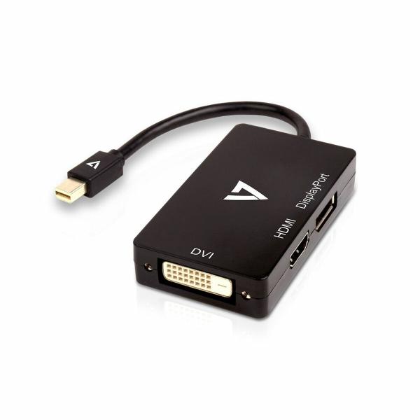 Adaptador Mini DisplayPort para VGA/DVI/HDMI V7 V7MDP-DPDVIHDMI-1N Preto
