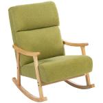 Poltrona Baloiço Moderna em Borrego com Apoio para os Braços de Madeira de Faia Poltrona de Amamentação 65x90x98 cm Verde claro