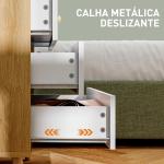 Cômoda de 4 Gavetas com Puxadores de Madeira Cómoda Estreita para Sala Corredor 60x35x65 cm Madeira e Branco
