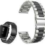 Correia Met. Dual Elos (Preto) p/ Xiaomi Amazfit GTS/Bip/Bip Lite/ GTR 42mm/Ticwatch/Huawei/Samsung/