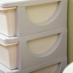 Organizador de Brinquedos para Crianças com 3 Gavetas Arrumação para Brinquedos Roupas Livros 37x37x56,5 cm Bege
