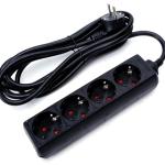 Extensão Quadrupla Preto (3 mts)