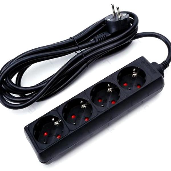 Extensão Quadrupla Preto (3 mts)