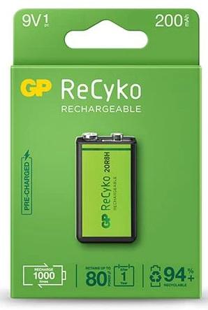 Pilha Recarregavel ReCyko+ 9V 200mAh - GP