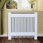 Cobertura Radiador Moderna de MDF com Prateleira Superior para Sala de Estar Dormitório Escritório 112x19x81cm Branco