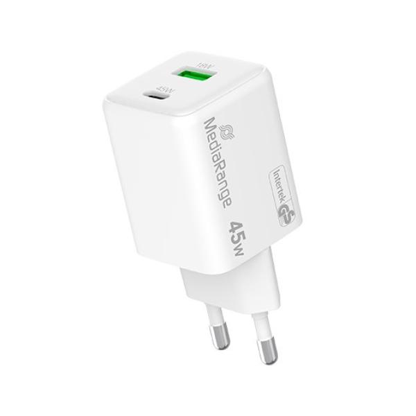 MEDIARANGE DUAL USB - A AND USB - C 45W CHARGER