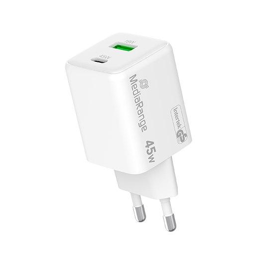 MEDIARANGE DUAL USB - A AND USB - C 45W CHARGER