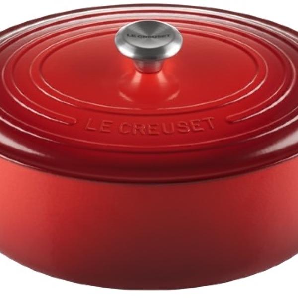 Caçarola Cocotte Signature Oval de Ferro Fundido 33cm 7.5L (Cereja) - LE CREUSET