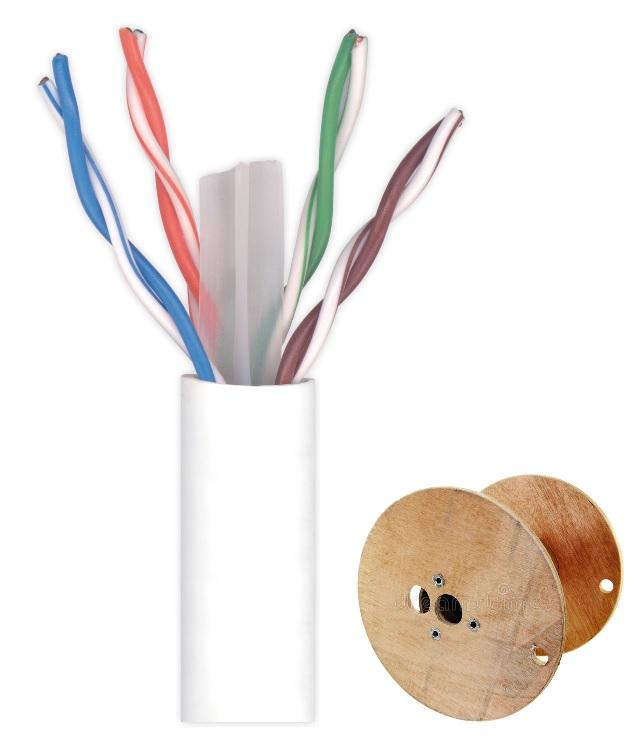 Bobine Cabo U/UTP CAT6 Dca Cu LSHF Ø6,2mm Branco (500 mts) - TELEVES DK6000