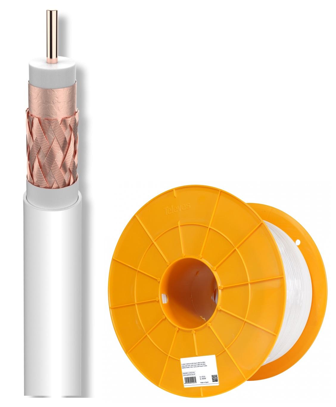 Bobine Cabo Coaxial ITED4 Cobre T100plus, 16RtC Branco (100 mts) - TELEVES