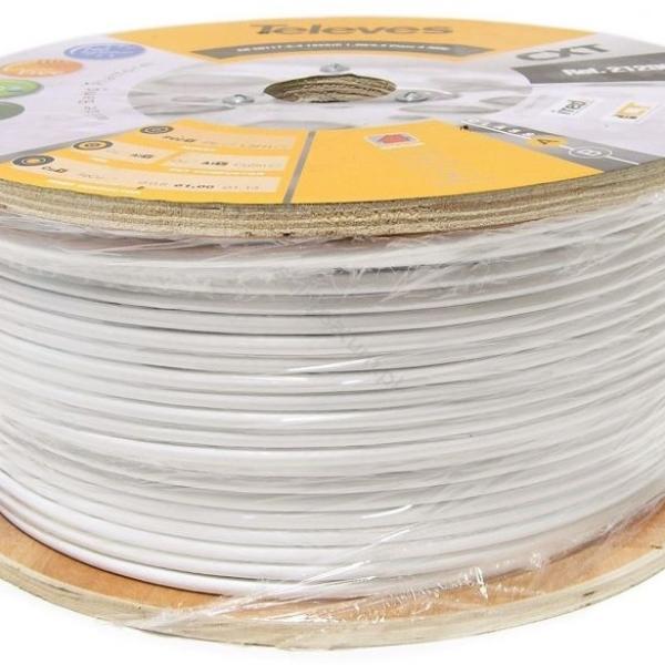 Bobine Cabo Coaxial ITED4 Cobre T100plus, 16RtC Branco (250 mts) - TELEVES
