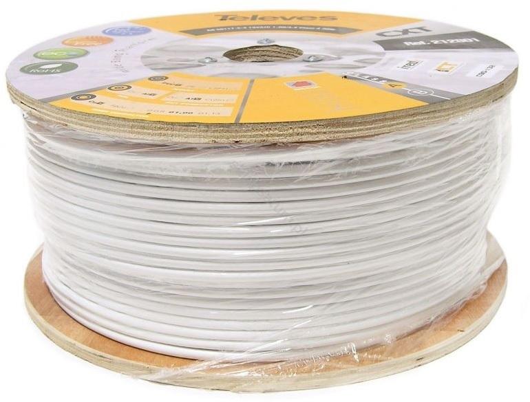 Bobine Cabo Coaxial ITED4 Cobre T100plus, 16RtC Branco (250 mts) - TELEVES