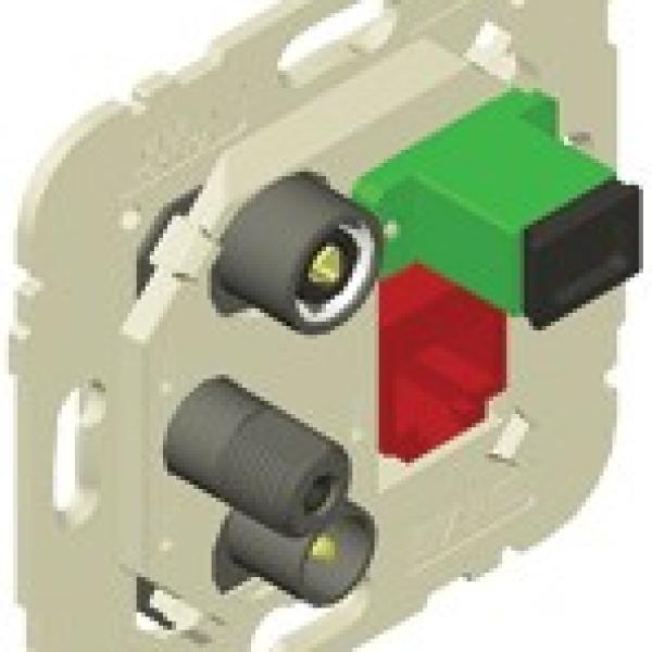 Tomada Mista R+TV+SAT+RJ45 CAT6 UTP+FO SC - APC Estrela Série MEC21 - EFAPEL