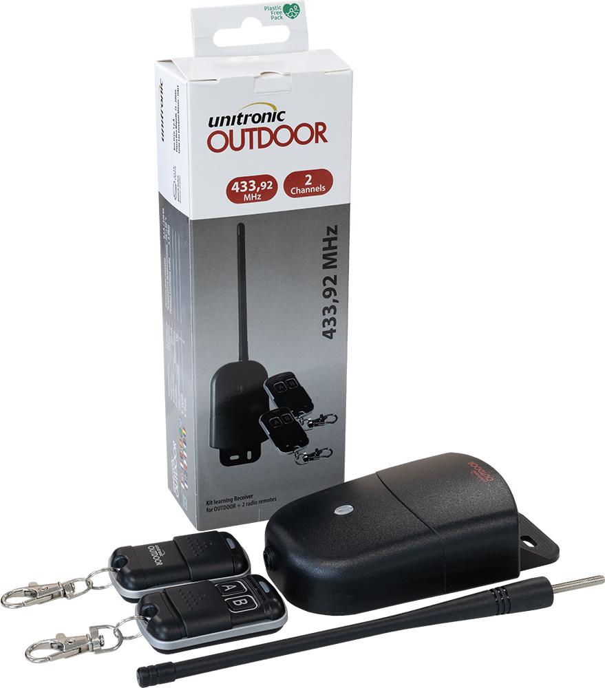 Kit Emissor Receptor 2 Canais e 2 Comandos Exterior (433,92MHz) - UNITRONIC
