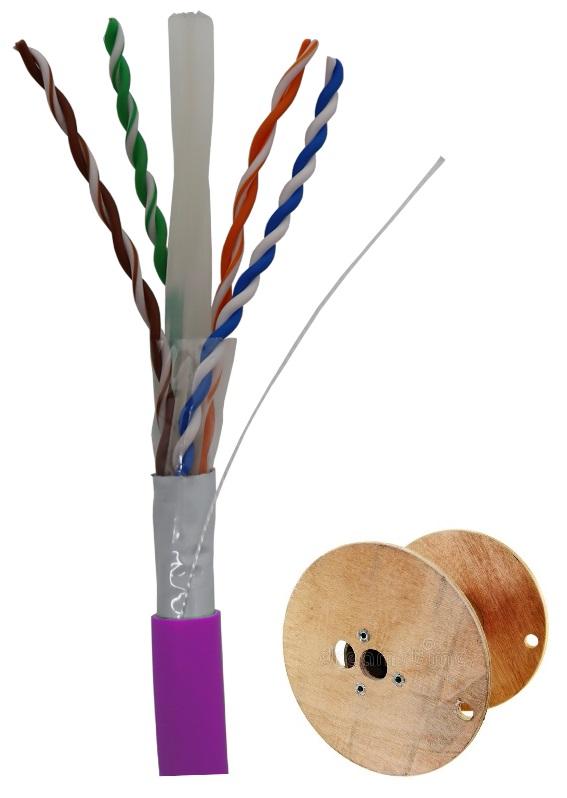 Bobine Cabo U/UTP CAT6a CCA LSFH 23AWG Ø7,2mm Violeta (500 mts) - TELEVES