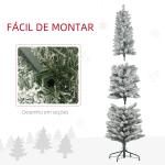 Árvore de Natal 180 cm Árvore de Natal Artificial Nevada com 150 Luzes LED 329 Ramos Verde e Branco