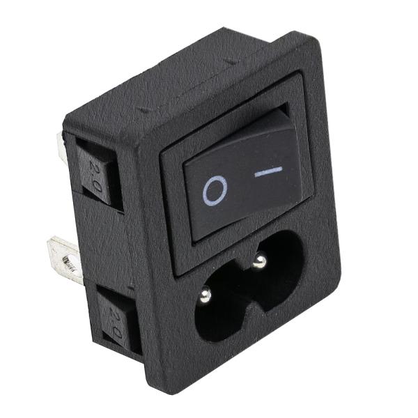 Base de Corrente Tipo 8 Femea 10A 250V c/ Interruptor