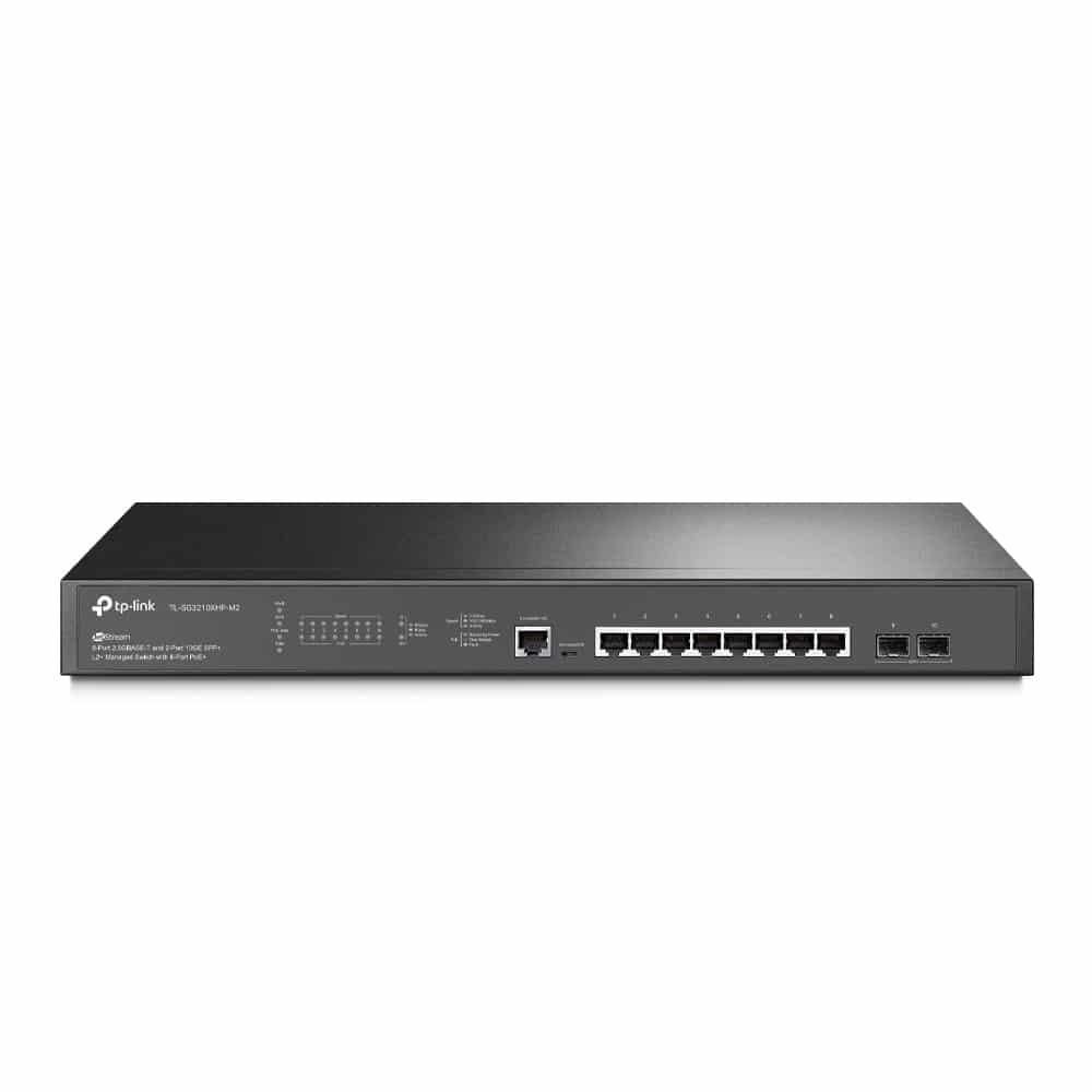 Switch TP - Link JetStream 8 Portas 2.5G, 2 Portas 10GE SFP+ L2+ c/ PoE+ 8 portas — Recondicionado