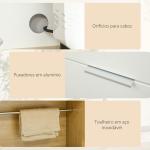 Armário de Cozinha com 3 Portas Gaveta Prateleira Ajustável Bancada para Micro - Ondas e Suporte para Panos 93x40x180 cm Madeira e Branco