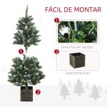 Árvore de Natal Artificial Nevada Altura 120 cm com 328 Ramos e Suporte Metálico Verde
