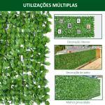 Vedação Artificial em Rolo 3m Vedação de Privacidade para Balcão Jardim Exterior Planta Decorativa de Parede PE Verde