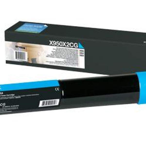 Toner Lexmark Cyan XS955de 22.000 pgs