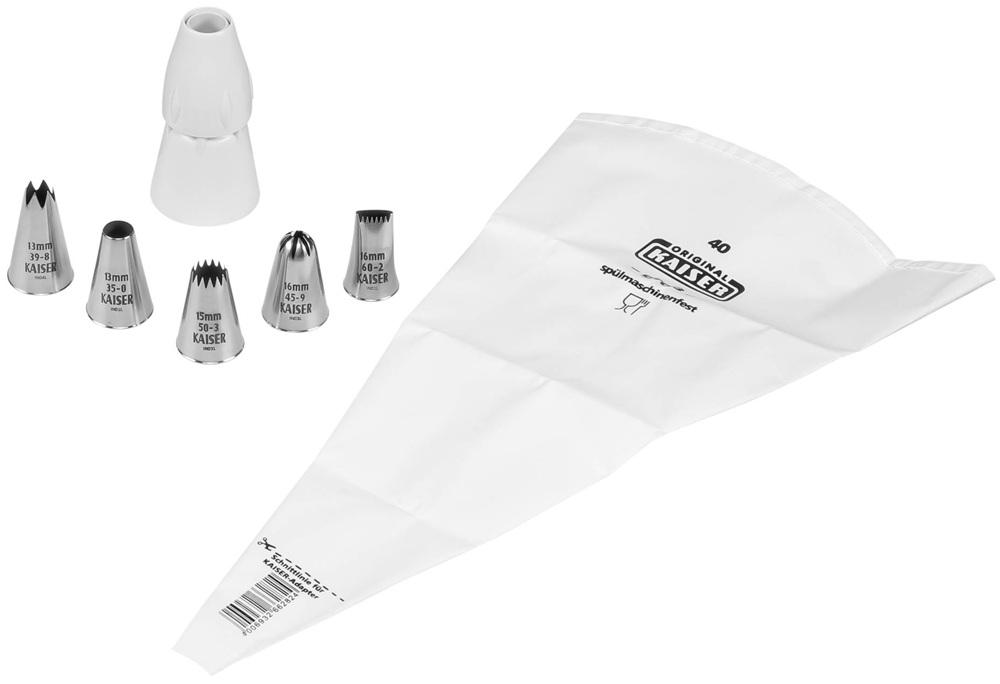 Saco de Pasteleiro c/ 5 Bicos de Pasteleiro (Inox) - KAISER