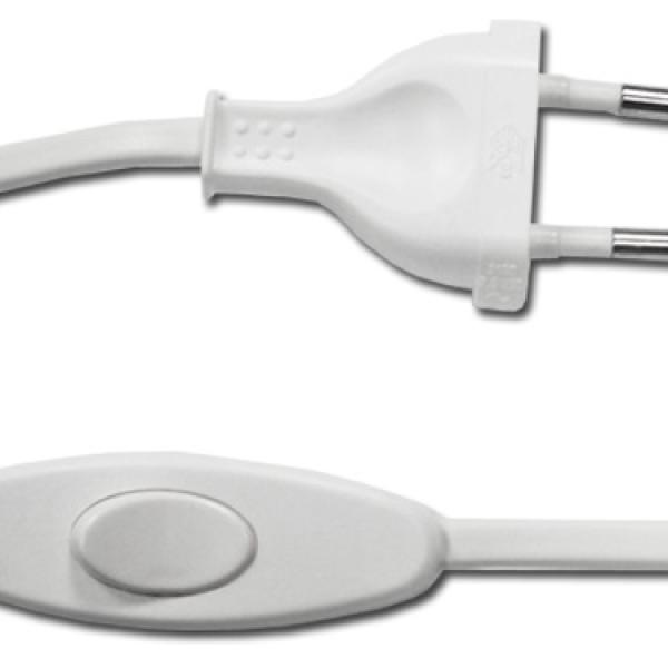 Extensão Branca 2P c/ Ficha + Interruptor Passagem (1,5 mts)