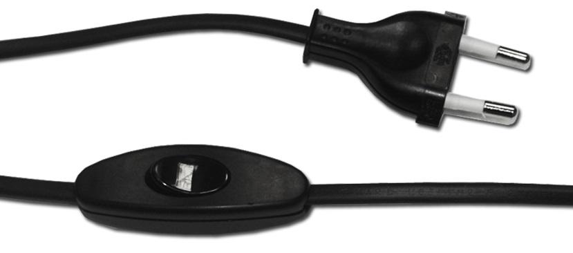 Extensão Preta 2P c/ Ficha + Interruptor Passagem (1,5 mts)