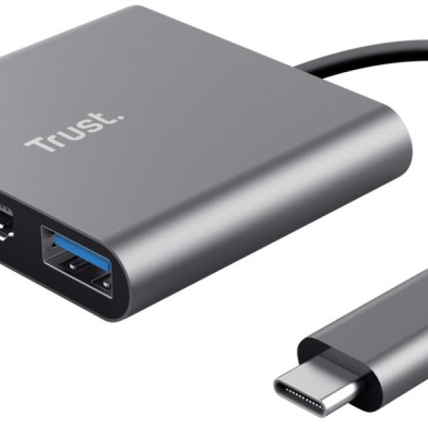 Hub USB - C 3 - EM - 1 (USB - A/USB - C/HDMI) - TRUST