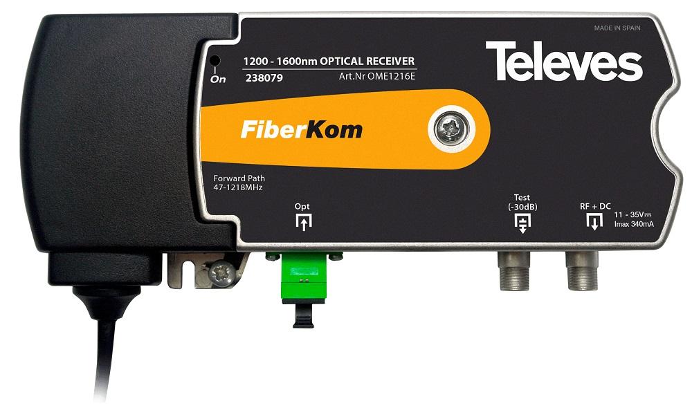 Mini - Receptor Óptico FiberKom c/ Tecnologia OLC 1200...1600nm - TELEVES