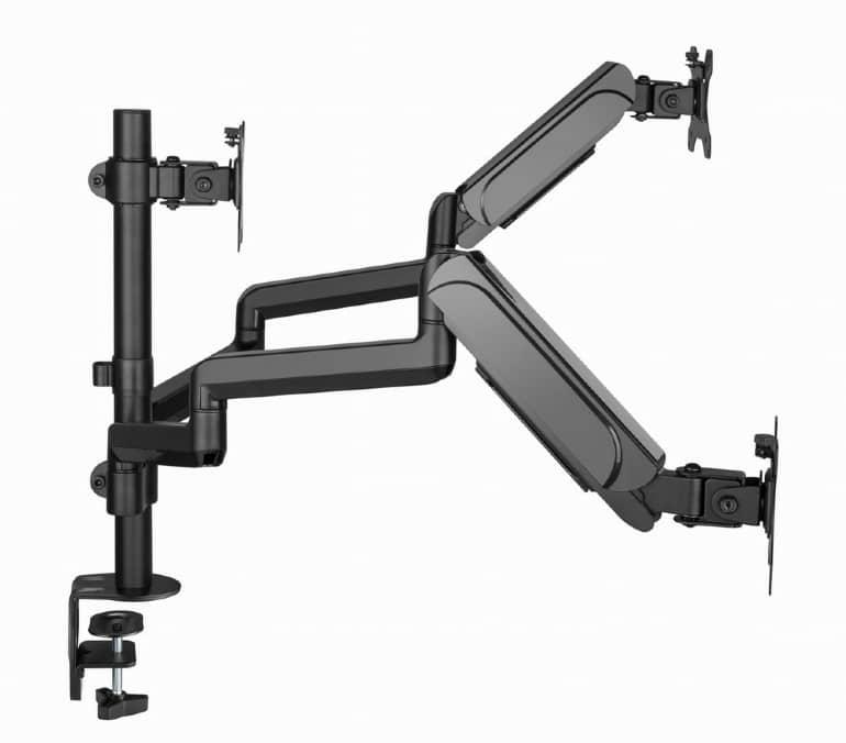 Suporte para 3 Monitores Gembird Ajustável com Movimento Completo, suporte até 27" e 7 Kg — Recondicionado