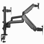 Suporte para 3 Monitores Gembird Ajustável com Movimento Completo, suporte até 27" e 7 Kg — Recondicionado