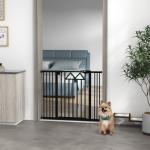 Barreira de Segurança Extensível para Animais de Estimação com Fecho Automático e Sistema de Duplo Bloqueio 74 - 100x76 cm Preto