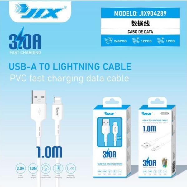 Cabo de Dados Lightning 1M (JIX904289) – 3.0A Rápido