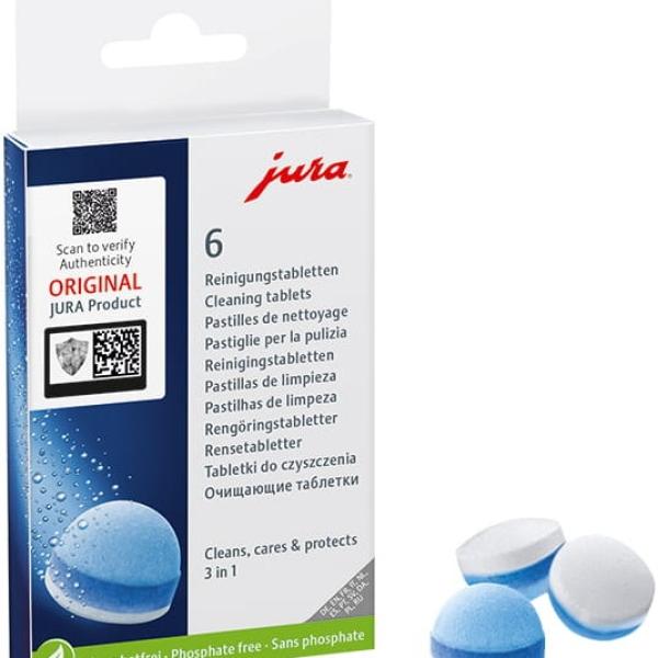 Pack 6x Pastilhas de Limpeza de 3 Fases p/ Máquina de Café - JURA