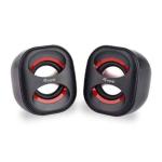 Mini Colunas Equip Life USB 6W Preto Vermelho — Recondicionado