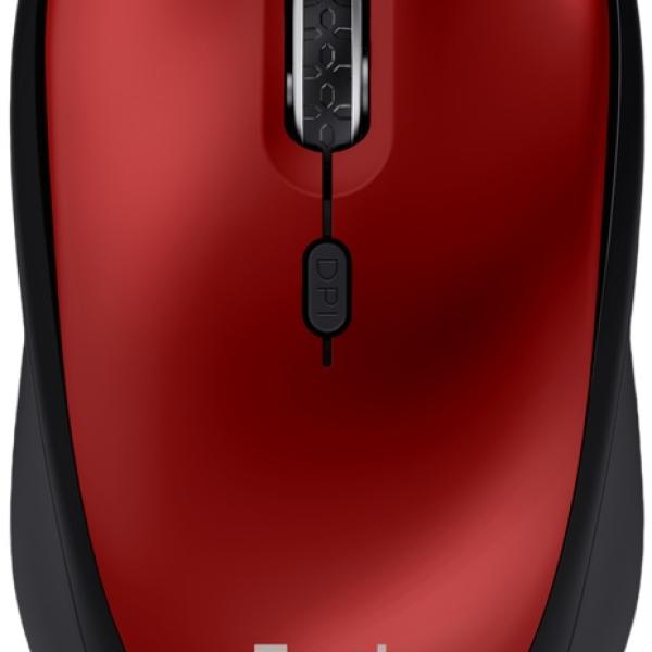 Rato Ótico RF Wireless Yvi+ 1600DPI (Preto/Vermelho) - TRUST