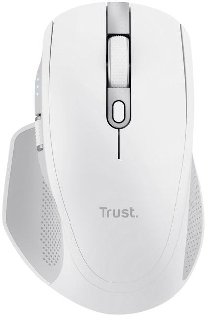 Rato Ergonómico RF Wireless/Bluetooth Ótico Ozaa+ 3200DPI (Branco) - TRUST