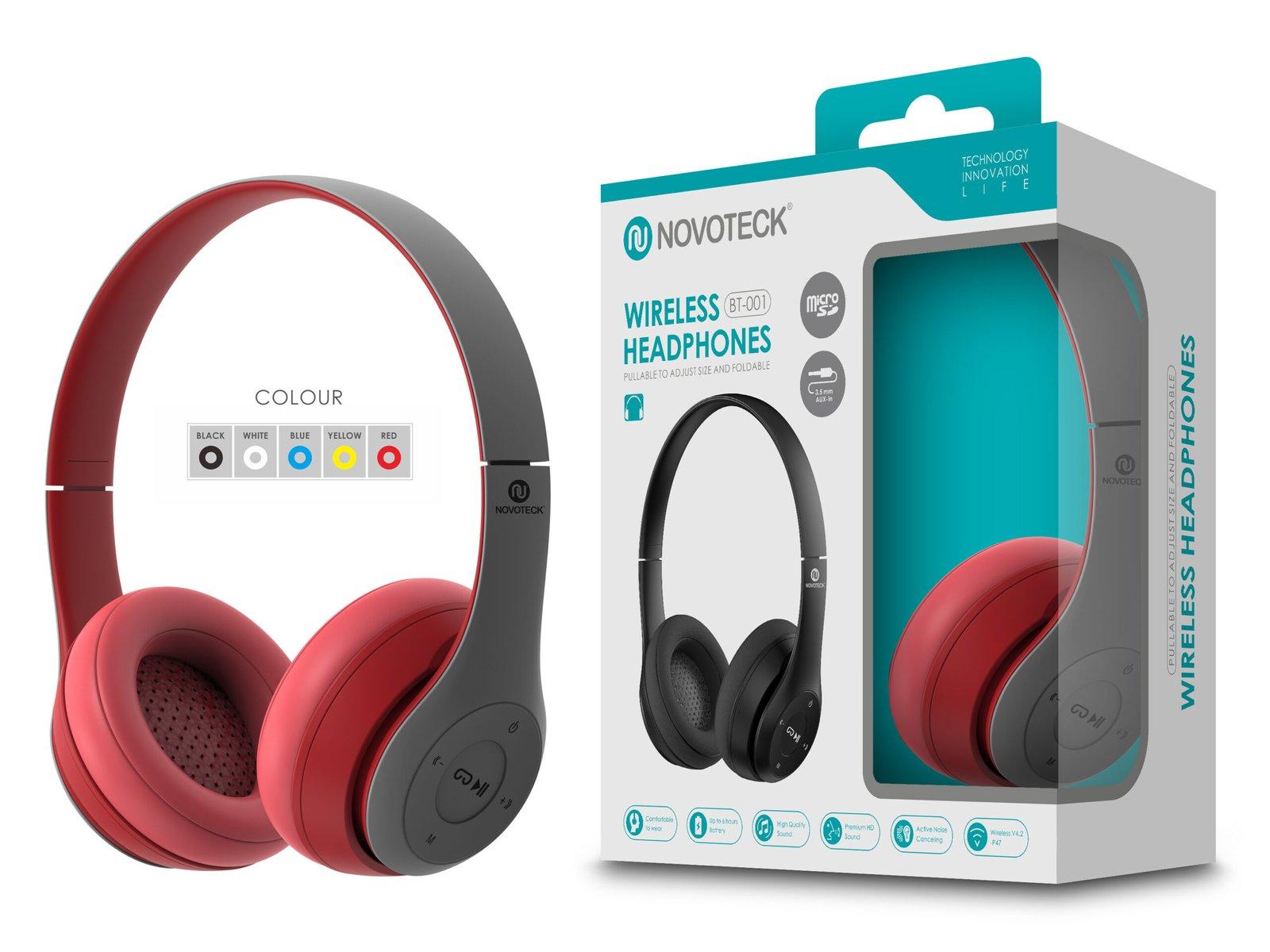 Auscultador Bluetooth Vermelho BT-001