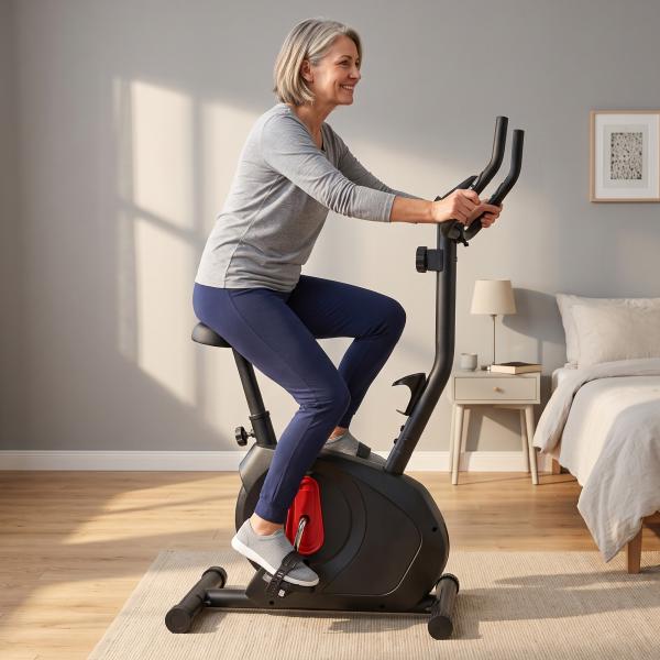 Bicicleta Estática com 8 Níveis de Resistência Magnética Sensor de Frequência Assento Ajustável Ecrã LCD 88x50,5x131,5 cm Preto