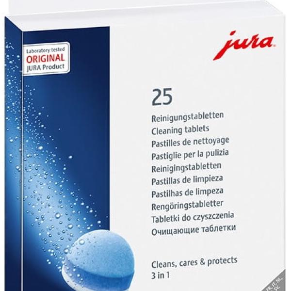 Pack 25x Pastilhas de Limpeza de 3 Fases p/ Máquinas de Café - JURA