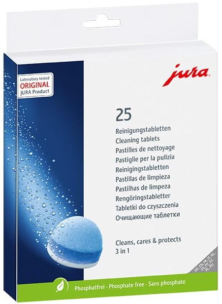 Pack 25x Pastilhas de Limpeza de 3 Fases p/ Máquinas de Café - JURA