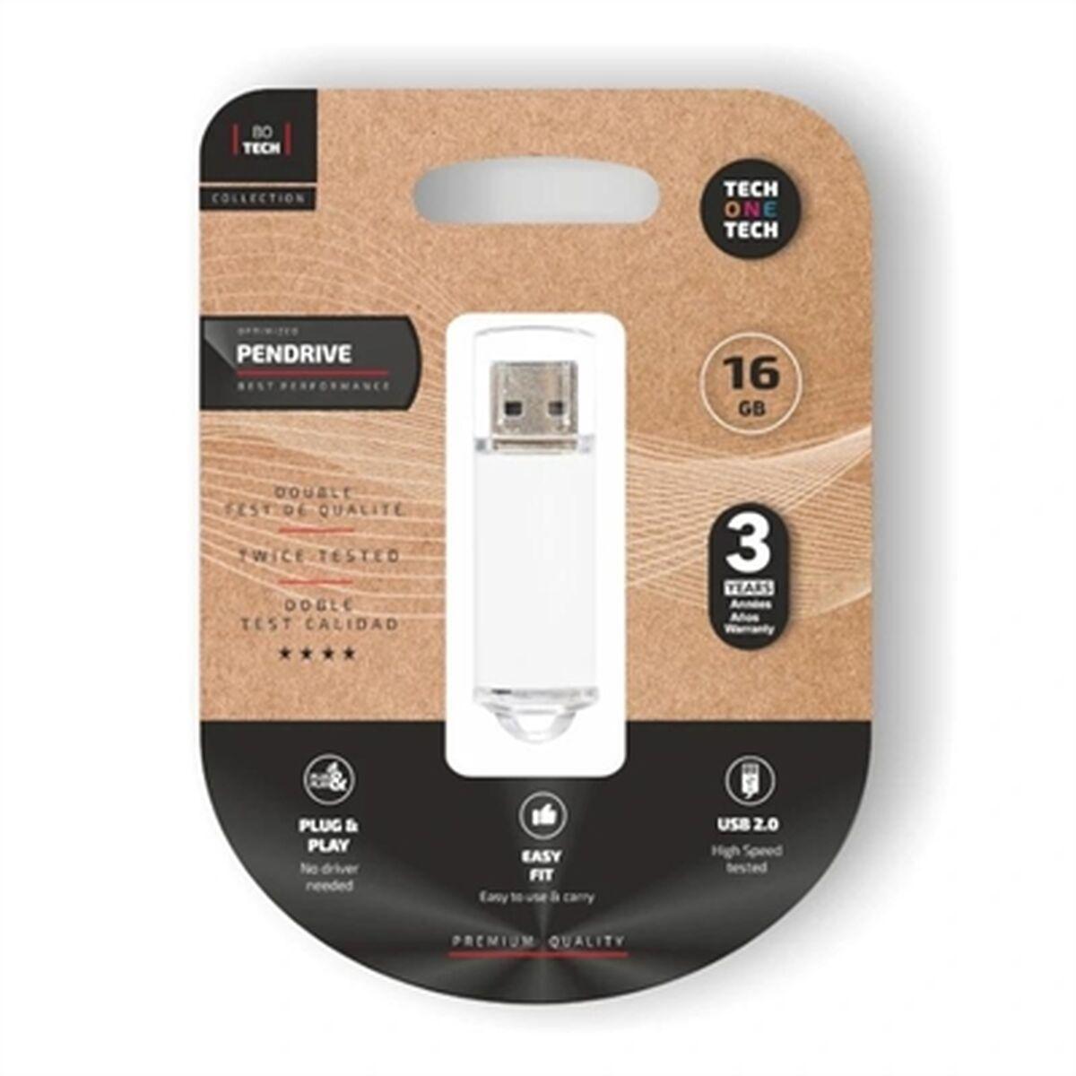 Memória USB Tech One Tech Basic Branco 16 GB