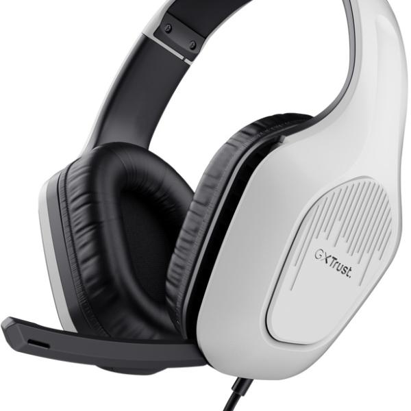 Auscultadores Headset GXT 415W Zirox c/ Fios Jack 3.5mm (Branco) - TRUST