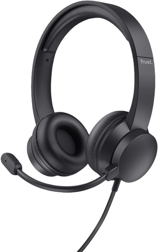 Auscultadores Headset HS - 150 c/ Fios Jack 3.5mm (Preto) - TRUST